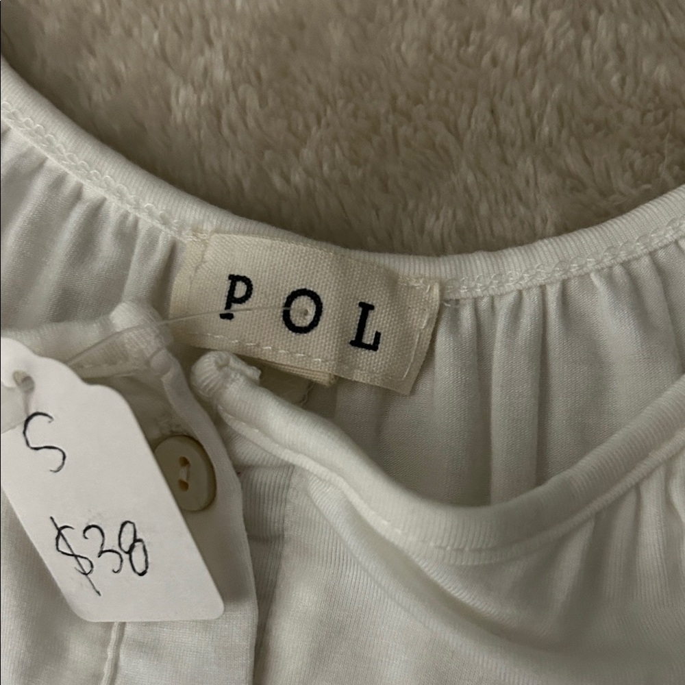 POL Cream Button-Down Blouse - Picture 2 of 3